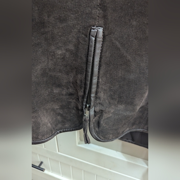 Dark Brown Suede/leather Danier Jacket - Picture 3 of 6